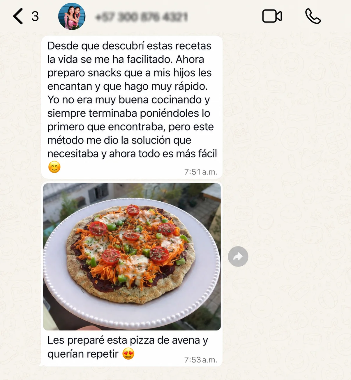 Testimonio de Fernanda: pizza de avena