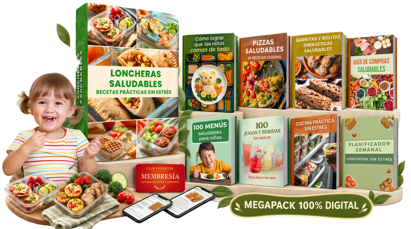 Megapack Loncheras Saludables Sin Estrés: recetarios, planificador, membresía y acceso digital